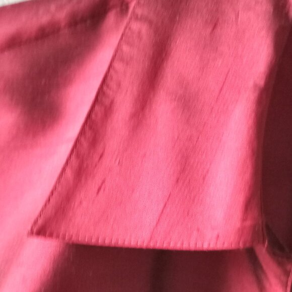 'Talbots' 100% Shantung Silk Claret Red Blouse 3/4 Sleeve Size 18W - Picture 3 of 11